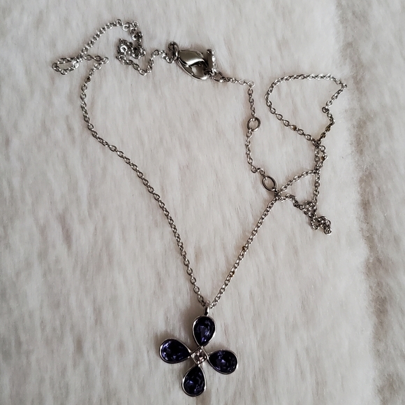 Swarovski Purple Flower Necklace - Picture 1 of 4